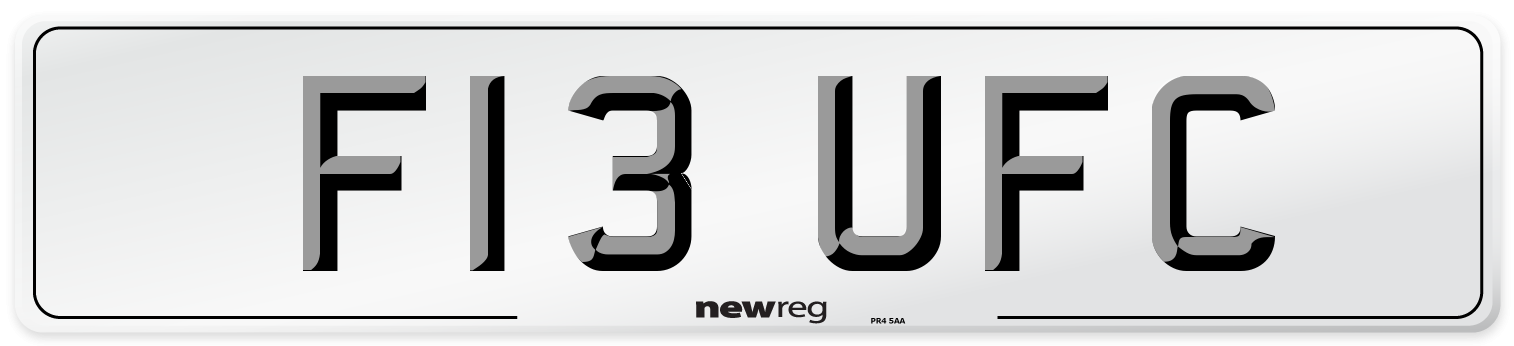 F13 UFC Number Plate from New Reg